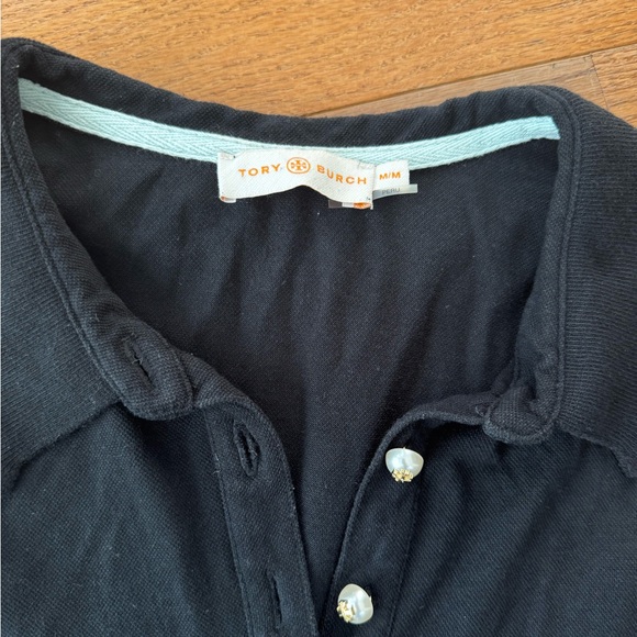 Black Ruffled Tory Burch Polo size Medium - Picture 2 of 3